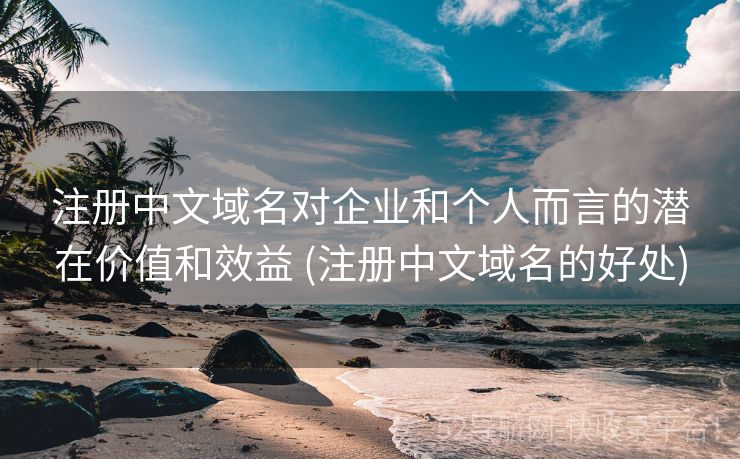 注册中文域名对企业和个人而言的潜在价值和效益 (注册中文域名的好处)