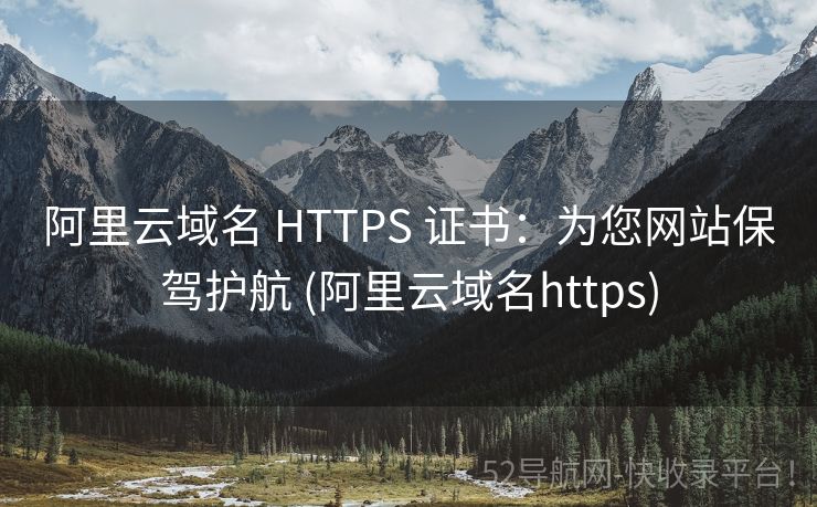 阿里云域名 HTTPS 证书：为您网站保驾护航 (阿里云域名https)